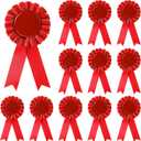 12 Pieces Blank Award Ribbon Prize 1st Place Rosette Medal Winner Victory Recognition Participation Ribbon for Competition Sport Event School Contest(Red)