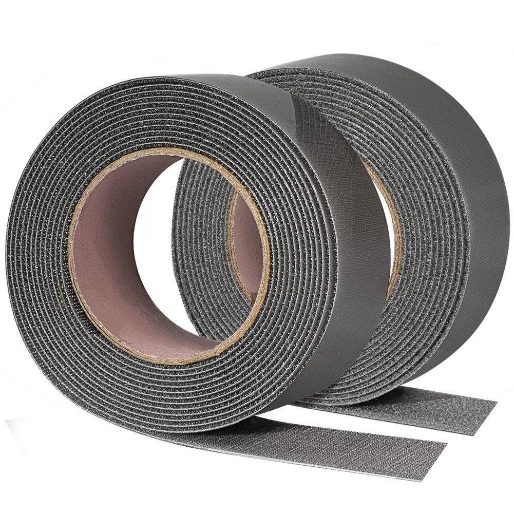 TORRAMI Self Adhesive Hook Loop Tape Roll 2 Inch Wide X 5 Yard Length Gray,Double Sided Sticky Heavy Duty Fastener Strips (Grey)