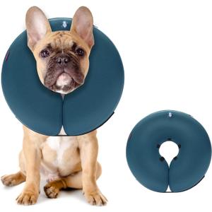 MIDOG Inflatable Dog Neck Donut Collar Alternative After Surgery, Soft Protective Recovery Cone for Small Medium Large Dogs and Cats Puppies - Alternative E Collar (Blue, M)