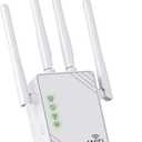 WiFi Extender Signal Booster, 8X Faster Internet Extender WiFi Booster Long Range up to 14,787 Sq Ft for Home, WiFi Repeater W/Ethernet Port, Wireless Signal Amplifier Support 99% Router, 1-Tap Setup