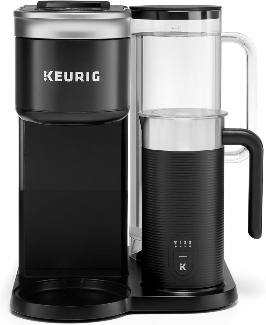 Keurig K-Caf SMART Single Serve Coffee Maker with WiFi Compatibility, Latte and Cappuccino Machine with Built-In Frother, 6 Brew Sizes, Black