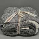 Snuggle Sac Heather Black Throw Blanket for Couch, Reversible Super Soft Micorfiber Blankets Dupes Warm Cozy Knit Fuzzy Plush Throws for Sofa, Bed, Heather Black, 50x60 inches