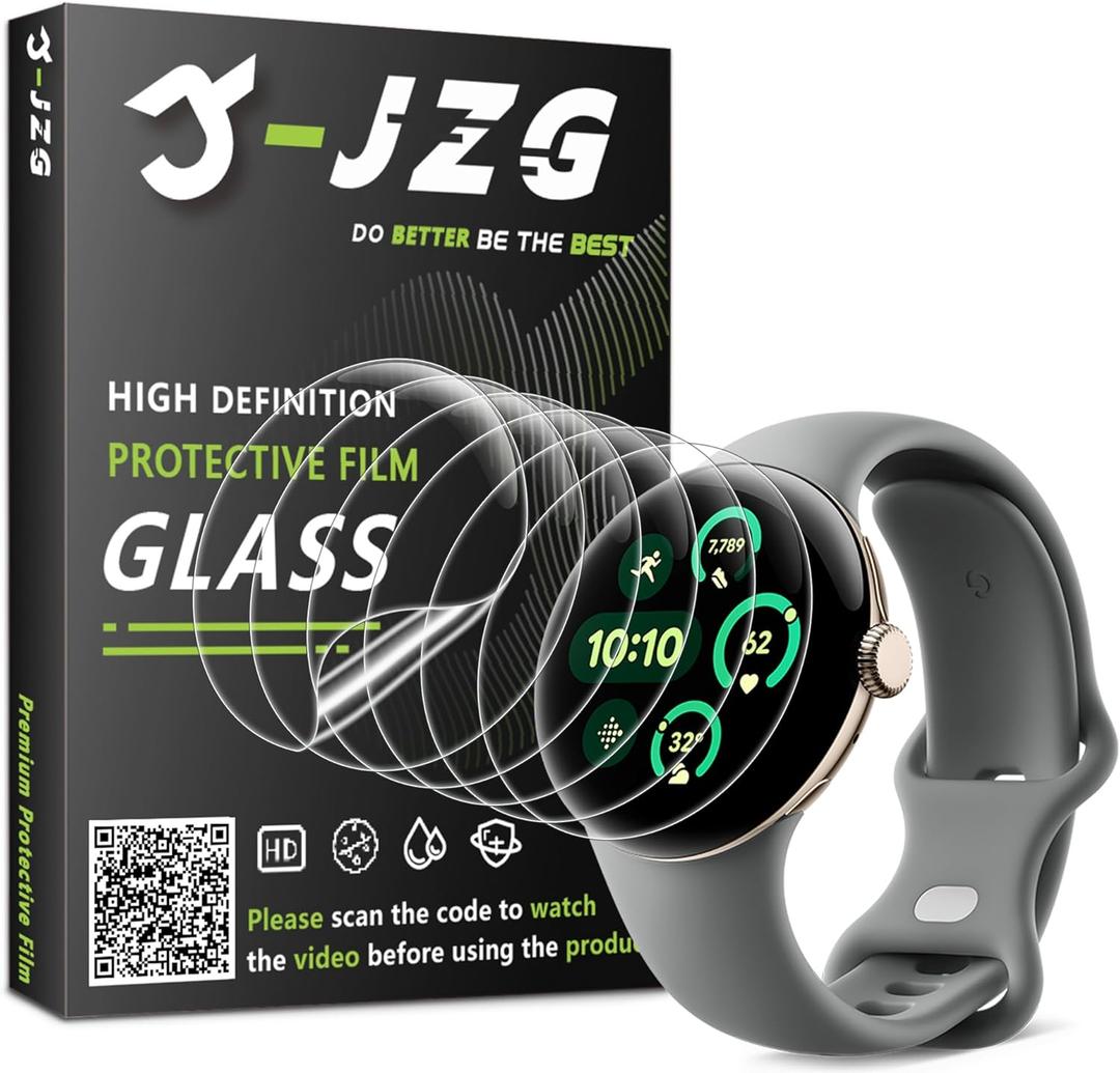JZG 6 Pack for Google Pixel Watch 4/3/2/1 41mm Flexible Screen Protector, Soft Film, HD Clear, Bubble Free, Anti Scratch