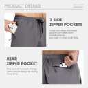 Men's Fleece Lined Pants Winter Athletic Workout Running Sweatpants Zipper Pockets Water Resistant Warm Joggers (Gray, XXL)