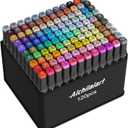 alchilalart 120 Colors Alcohol Markers Set, Dual Tip Art Markers with Case, Premium Artist Pens for Adult Coloring Books, Journaling, Sketching, Manga, Card Making, Gifts for Kids Teens & Women
