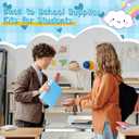 128 Pcs Middle High School Supply Kit for Student Girl Back to School Supplies Bundle Essential Stationery Stuff Set Include Calculator Notebooks Compass Folder Pen Stapler and More (Blue)