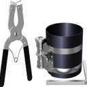 Moker Piston Ring Compressor Tool,Car Engine Piston Ring Installer Removal KitAdjustable Sizes From 2-1/8 Inches To 7 Inches (53mm - 175mm) with Piston Installer Plier