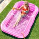 Inflatable Tanning Pool Lounger Float with Sprinkler, 77" x 48" XL Tanning Pool for Adults with Pillow & Cup Holder, 6 in 1 Suntan Tub Sunbathing Bed Pool Floats Adult for Backyard, Beach & Lake