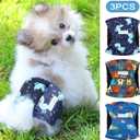 Paw Legend Washable Dogs Diapers Male Dog Belly Bands for Male Dogs Diapers Reusable Puppy & Doggie Diapers Male (3 Pack, Large)