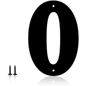 8 Inch Metal House Numbers, House Address Letters and Numbers for Outside Signs, Metal Letters Door Numbers Signage Street Address Plaque for Garden Door Mailbox Decor (Number 0)