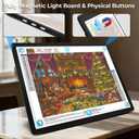 Heanolier Rechargeable A2(25.2" x 18.4") Light pad for Diamond Painting,Magnetic Light Board with Side Buttons,3 Color/6 Level Dimming,Wireless Light Box for Tracing,Light Table for Sketching,Drawing