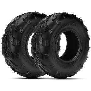 HIAORS 145/70-6 145 70-6 Tire Tubeless Compatible with Coleman CC100X CT100U GMB100 Baja Dirt Bug Doodle Bug DB30 Motovox MBX10 MBX11 Monster Moto MMB80 Mini Bike Kazuma 110cc ATV Quad Go Kart 2 Pack
