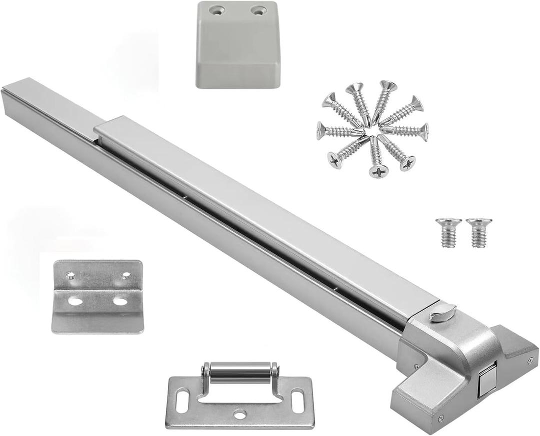 31 Inch Painted Aluminum Panic Bars for Exit Doors - Push Bar Panic Exit Device, Commercial Door Push Bar Locks, Fits Left & Right Handed Wood & Metal Doors (No Handle)