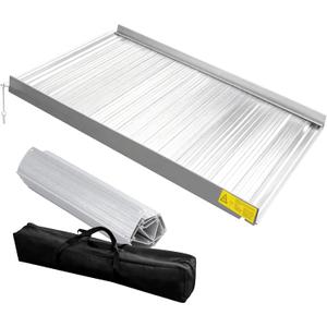 Aluminum Portable Wheelchair Ramp for Wheelchair Threshold Ramp, 30'' x 36'' Portable Self Supporting Entry Handicap RampDoorways Rated 700 lbs,for Wheelchair Scooters Power Chairs Walkers