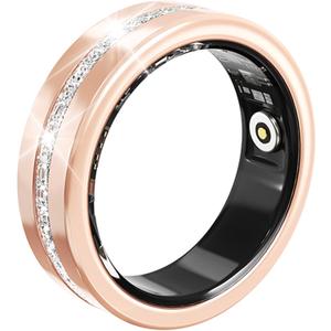 Smart Ring for Women Health Ring with 24/7 Heart Rate Monitor Sleep Tracker Multi-Sport Modes Waterproof Remote Camera Period Tracking Fitness Tracker Diamond-Accented Fashion iOS Android Phones