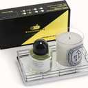 Bathroom Tray for Counter, Oak Wooden 7.5" L Vanity Tray for Jewelry Soap Cologne Organizer for Men Decorative Decor Silver (7.5" x 3.9" x 1.5")