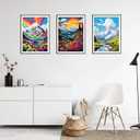 DOZEEZOP 3 Pack 5D Diamond Painting Kits for Adults, Diamond Art Kits for Adults Beginners of All Ages, Round Full Drill Arts and Crafts Gems Home Wall Decor 12x16 Inches Landscapes