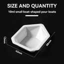 250 Pcs Weigh Boats, 10ml Small Disposable Plastic Scale Trays, Boat-Shaped Pour Boats for Powder and Liquid Weight, Mixing Epoxy, Food Sample Container