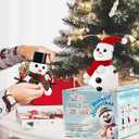 12 Pack Christmas Snowman Craft, Christmas Stocking Stuffers for Kids,DIY Snowman Making Kit, Snowman Modeling Clay Set, Build a Snowman Kit for Christmas Decorations Gifts Xmas Activities Holiday