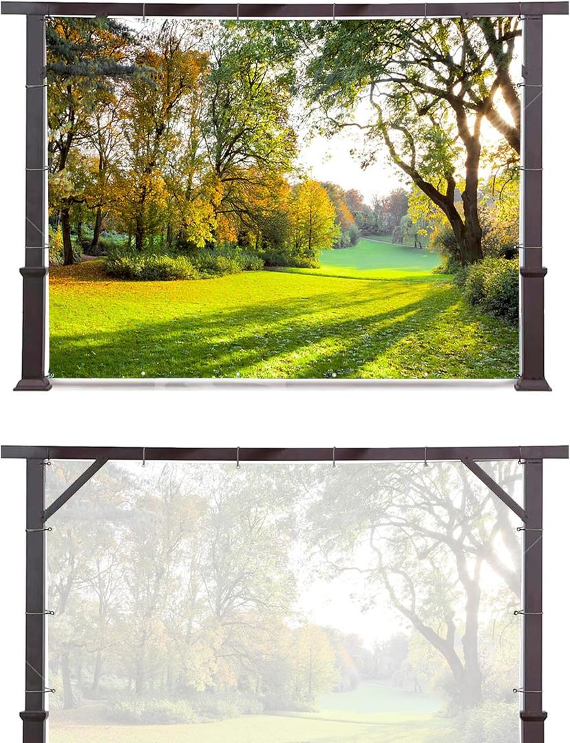 Outdoor Patio Backdrop Screen, Used to Decorate Wall Gardes Courtyard, Weather-Resistant Vinyl Fabric (9ft5in × 7ft1in)