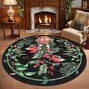 Yinhua Christmas 5x7 Area Rugs for Living Room, Xmas Tree Washable Rugs for Bedroom, Vintage Non-Slip Large Area Rug Soft Christmas Floor Carpet for Kid Room Office Holiday Winter Decor, Red