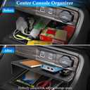 YPHUIKI 2PCS Center Console Organizer Compatible with Honda CRV 2023 2024 2025 2026 Accessories CR-V Hybrid Sport Armrest Storage Box Organizer Tray ABS Material