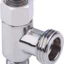 2 PACK 3-way 3/8" x 1/2" Tee Adapter Brass 3/8" Water Line T Fitting Brushed Nickel ConnectorAngle Stop Add-A-Tee Valve