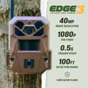 Moultrie Edge 3 Cellular Trail Camera with 3.4W Solar Kit - 40MP HD Photo Capture - 1080p Low-Glow Flash - GPS - Multi-Carrier Auto-Connect - Built-in Memory - 0.5s Trigger Speed - AI Buck Detection