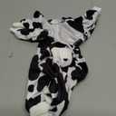 CuteBone Dog Pajamas Costumes Fleece Pet Clothes Puppy Onesie Winter Holiday Cute Cat Jammies Keep Your Pet Warm in The Cold Weather (Small, Cow)