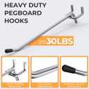INCLY 50 Pack 6 Inch Pegboard Hooks, 1/4" Heavy Duty Peg Board Hooks Accessories with Rubber Tipped, Peg Board Tool Hangers Fit 1/4" Pegboard for Hanging Tools Garage, Craft Room, Kitchen, Store