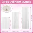 Cylinder Stands for Party Paper Pillars Cake Pedestal Stand for Display Decoration Cylinder Table for Parties (18.9in+26.8in+34.65in)