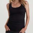 Ecavus 3PCS Womens Layering Maternity Tank Top Pregnancy Shirt Scoop Neck Sleeveless Ruched Vest (XL)