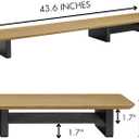 White Oak Wood Desk Shelf for Top of Desk 44 Inch Length Wood Monitor Riser with Middle Shelf