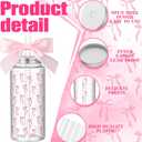 Pink 24 Pcs Bow Gift Cups Bulk for Women Girls Birthday Party Favors Supplies 14 oz Reusable Plastic Tumbler Cup with Lids Straws Pastel Coquette Bow Gifts Cups for Party Decorations