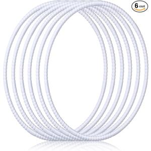 Shappy 6 Pcs Exercise Hoop Detachable Adjustable Plastic Toy Playground Toys Colored Hoop Circles for Teens Games Gymnastics Dog Agility Equipment Party Decor (23 Inch, Black)