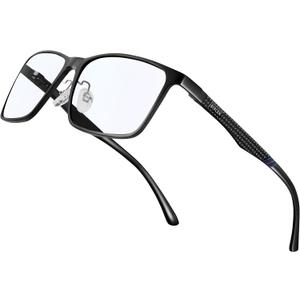 Mens Blue Light Glasses: Al-Mg Lightweight Blue light Glasses Anti Eyestrain Clarity Blue Glasses for Office Home
