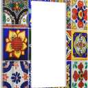 Traditional Colorful Talavera Mexican Spanish Moroccan Tiles Single Rocker/Decora Light Switch Plate Decorative 1 Gang Outlet Cover Faceplate GFCI Electrical Receptacle Wallplate Dimmer for Home Decor