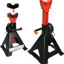 Upgraded Jack Stands 6 Ton (13,200 LBs) with 2 Crossbars and Double Pin Locking,Safe and Stable,Jack Stands 15.35"-22.05" Adjustable with Rubber Pads for Trucks,Home,Garage, SUV,Car,UTV/ATV,1 Pair (Black+Orange)