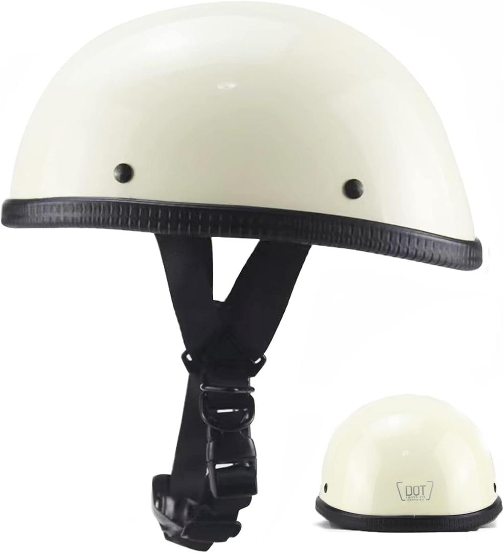 Motorcycle Half Helmet, DOT Approved Adult Men Women Retro Open Face Helmets, Helmet for Adults, Half Shell Helmet (Small)