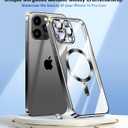 3 x for iPhone 14 Pro Case with Integrated Camera Lens Protector, [Compatible with MagSafe] [Original iPhone Exterior], Crystal Clear Case for iPhone 14 Pro 6.1", Black