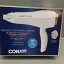 Conair Double Ceramic Hair Dryer with Diffuser | Blow Dryer with Ionic Conditioning | Includes Diffuser and Concentrator |White