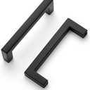 Ravinte 10 Pack Solid Kitchen Cabinet Handles Matte Black Cabinet Pulls Slim Drawer Pulls with 3 Inch Hole Center Square Bar Kitchen Cupboard Hardware