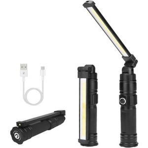 Rechargeable Work Light, 360 Rotate Design, Magnetic LED Work Light Foldable Flashlight,5 Lighting Modes,Mechanic Light, Portable Outdoor Lamp for Car Repair,Camping, Emergency