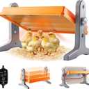 Chick Brooder Heater Plate 12" x 8" Adjustable Height & Temperature Poultry Warmer for Up to 10 Chicks, Brooder Heating Plate for Chicks and Ducklings, Orange