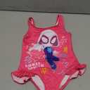 Marvel Spider-Gwen Ghost Spider Girls Swimsuit UPF 50+ One Piece Bathing Suit for Toddler and Big Kids (Pink)