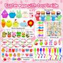 Beser 318 pcs filled Easter Eggs with Toys Easter Egg Fillers 100 pack Easter egg with 218 Toys inside Small Toys for Easter Eggs Filled Easter Basket Stuffers Favors for Kids Toddlers Boys Girls