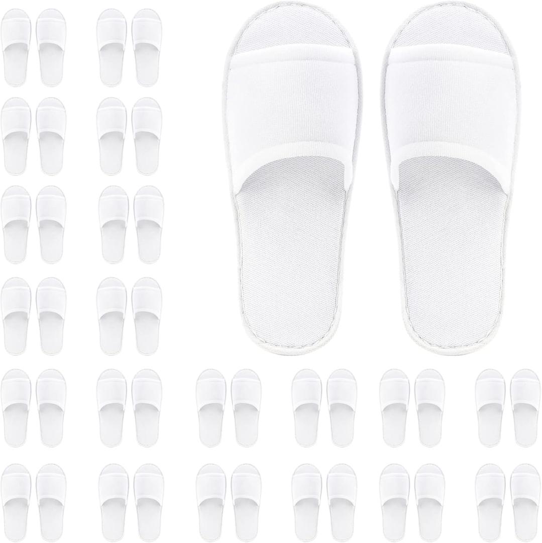 Frcctre 15-20 Pairs Disposable Slippers, Non-Slip Disposable Women Spa Slippers Portable Indoor Slipper for Guests Hotel Home Travel Wedding Salon, Individually Wrapped