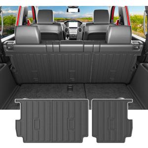powoq Cargo Mat Compatible with 2009-2015 Honda Pilot Trunk Mat Cargo Liner TPE Backrest Trunk Liner 2nd Back Seat Protector Replacement for 2009-2015 Honda Pilot Accessories