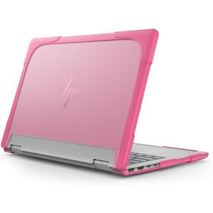 Heavy Duty Case for 14" HP Envy X360 2-in-1 2K Touch-Screen Laptop 2024 Release Shockproof Hard Shell Matte Translucent Anti-Fingerprint Protective Cover with TPU-Covered Edge (Pink)