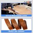 SUOSDEY Western Genuine Leather Belt with Silver Bull Embossed Buckle for Men,Cowboy Engraved Belts for Jeans,1.5" Width (Fits 30"-34" Waist, Brown)